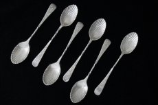 画像2: アンティークシルバー 純銀製(925) 1905年 ロココ調 ハンドル貝のボウル　ティースプーン6本セット (2)