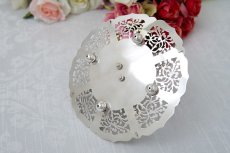 画像10: ヴィンテージ シルバープレート製 美しいピアスワークのサンドイッチトレイ (小） (10)