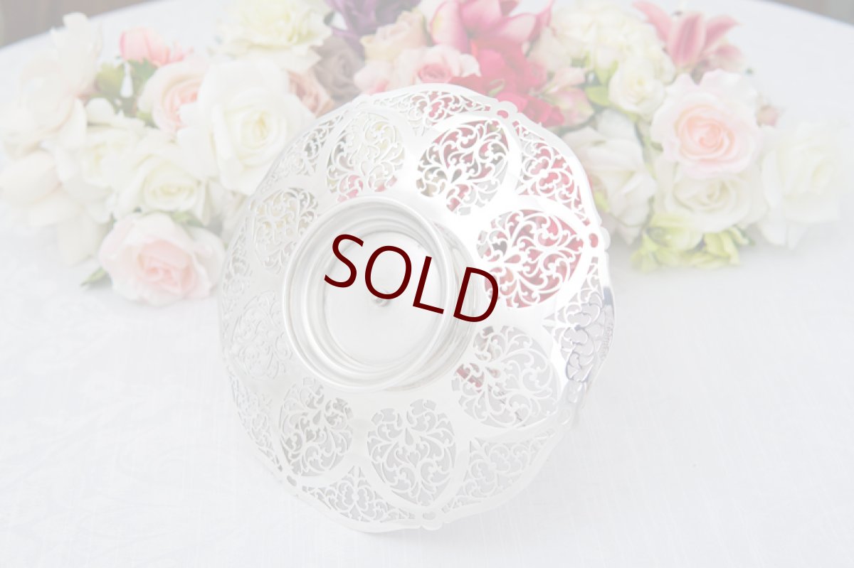 画像7: ヴィンテージ シルバープレート製 美しいピアスワークのサンドイッチトレイ  (7)