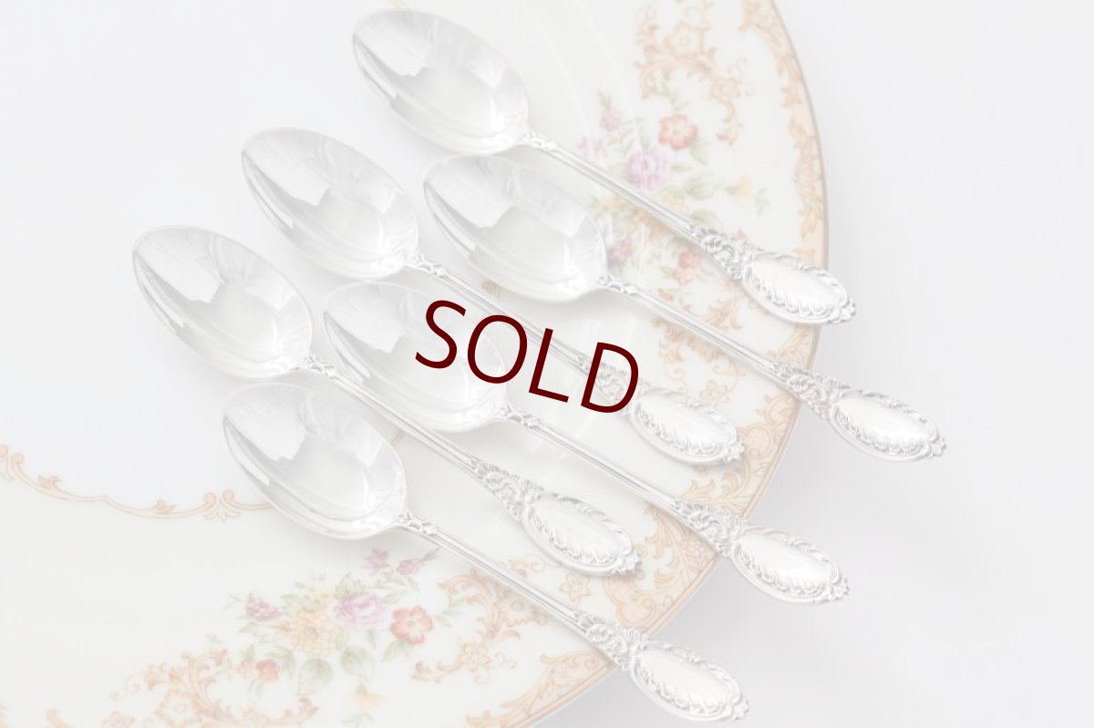 画像1: アンティークシルバー、純銀製（925）1900年　ロココ風装飾 ティースプーンセット (1)