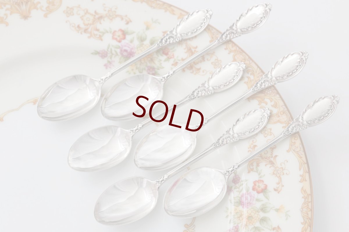 画像2: アンティークシルバー、純銀製（925）1900年　ロココ風装飾 ティースプーンセット (2)