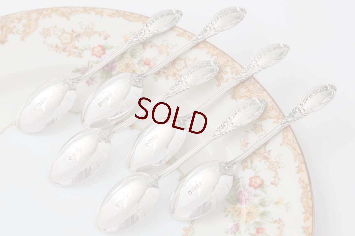 画像3: アンティークシルバー、純銀製（925）1900年　ロココ風装飾 ティースプーンセット (3)