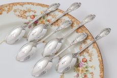画像3: アンティークシルバー、純銀製（925）1900年　ロココ風装飾 ティースプーンセット (3)