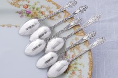 画像4: アンティークシルバー、純銀製（925）1904年　特級　ハイヴィクトリアン エンジェルフェイス ティースプーンセット (4)