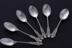 画像8: アンティークシルバー、純銀製（925）1904年　特級　ハイヴィクトリアン エンジェルフェイス ティースプーンセット (8)