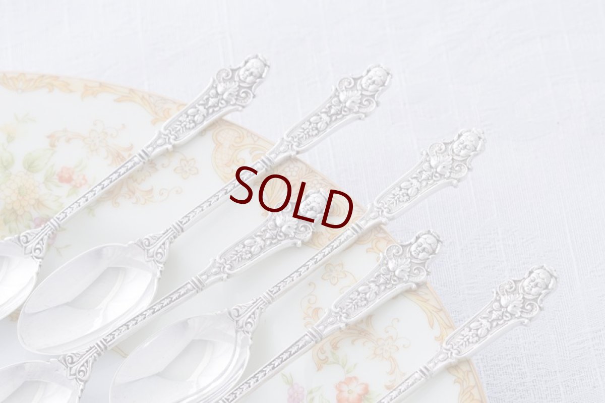 画像2: アンティークシルバー、純銀製（925）1904年　特級　ハイヴィクトリアン エンジェルフェイス ティースプーンセット (2)