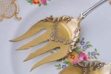 画像6: アンティークシルバー、シルバープレート製 1900年前後　ギルト　サービングカトラリーセット (6)