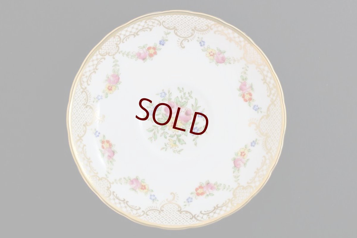 画像7: ヴィンテージ陶磁器 ニューチェルシー 1950-60年代 手描き 金彩 お花と薔薇のガーランド 22pc　ティーセット (7)