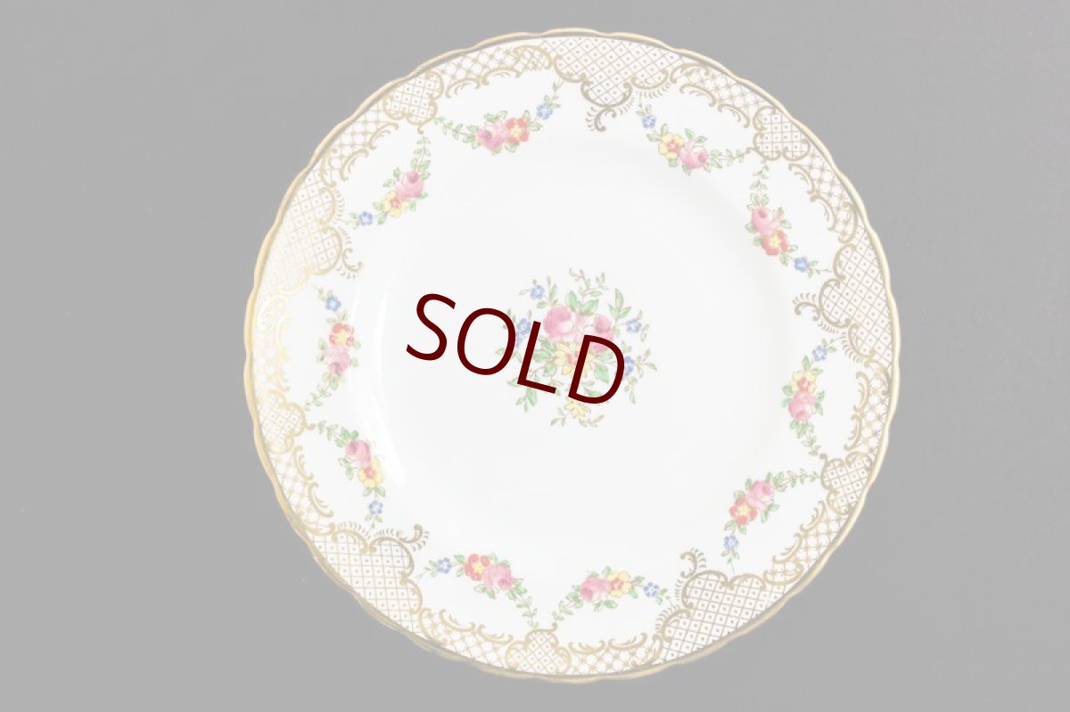 画像9: ヴィンテージ陶磁器 ニューチェルシー 1950-60年代 手描き 金彩 お花と薔薇のガーランド 22pc　ティーセット (9)