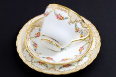 画像3: ヴィンテージ陶磁器 ニューチェルシー 1950-60年代 手描き 金彩 お花と薔薇のガーランド 22pc　ティーセット (3)