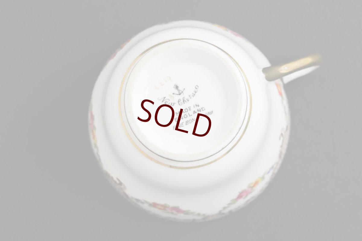 画像5: ヴィンテージ陶磁器 ニューチェルシー 1950-60年代 手描き 金彩 お花と薔薇のガーランド 22pc　ティーセット (5)