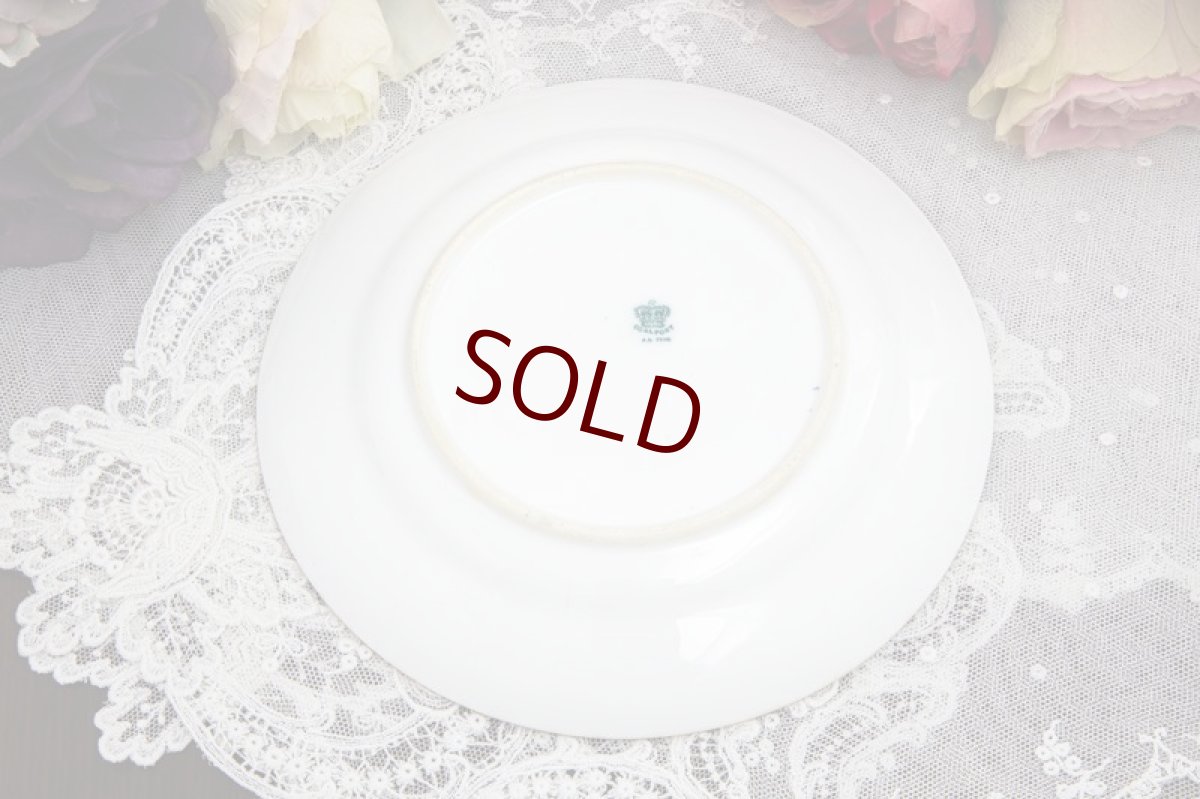 画像12: アンティーク陶磁器　コールポート金彩、コバルトブルー　総手描き　イングリッシュガーデンフラワー　トリオセット (12)