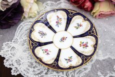 画像11: アンティーク陶磁器　コールポート金彩、コバルトブルー　総手描き　イングリッシュガーデンフラワー　トリオセット (11)