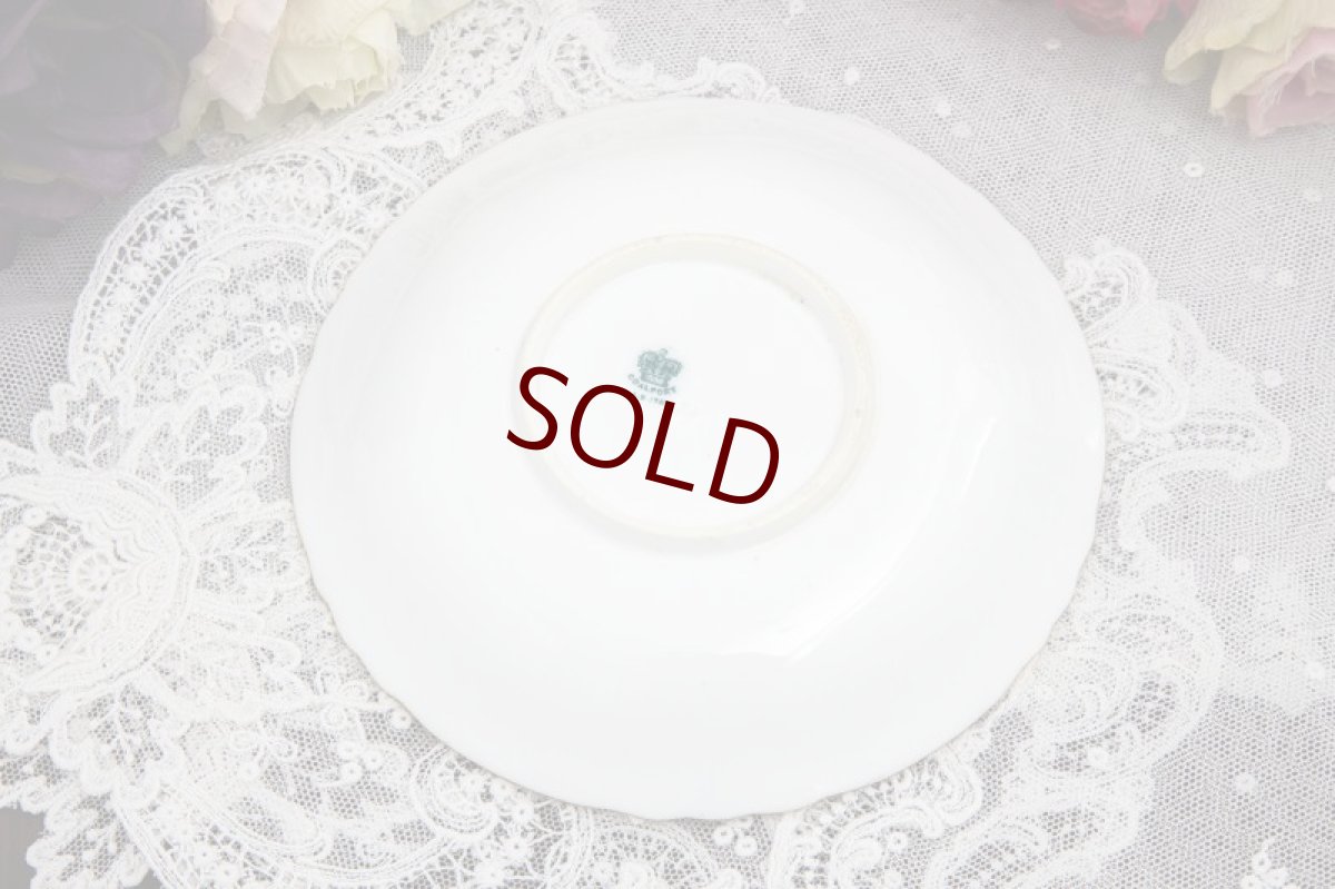 画像10: アンティーク陶磁器　コールポート金彩、コバルトブルー　総手描き　イングリッシュガーデンフラワー　トリオセット (10)