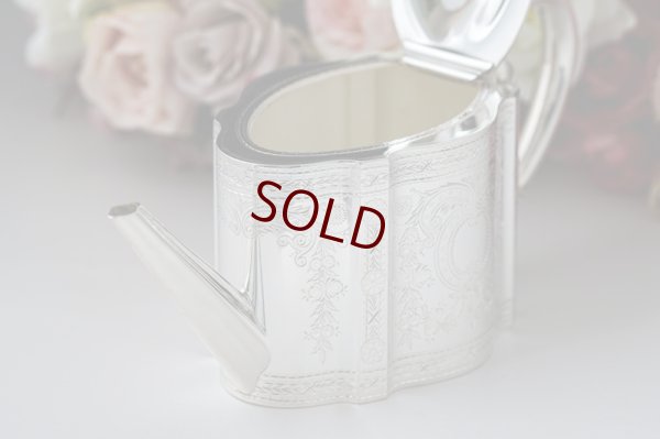 画像7: アンティークシルバー、シルバープレート製 1878年 エルキントン 特級 手彫り（ハンドエングレービング）　ティー3点セット