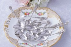 画像4: アンティークシルバー シルバープレート製　ヴィクトリア時代後期　クイーンズパターン ティースプーン6本 & シュガートング セット (4)