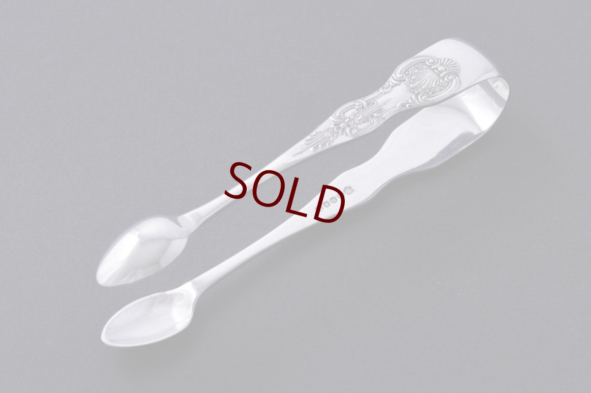 画像8: アンティークシルバー シルバープレート製　ヴィクトリア時代後期　クイーンズパターン ティースプーン6本 & シュガートング セット (8)