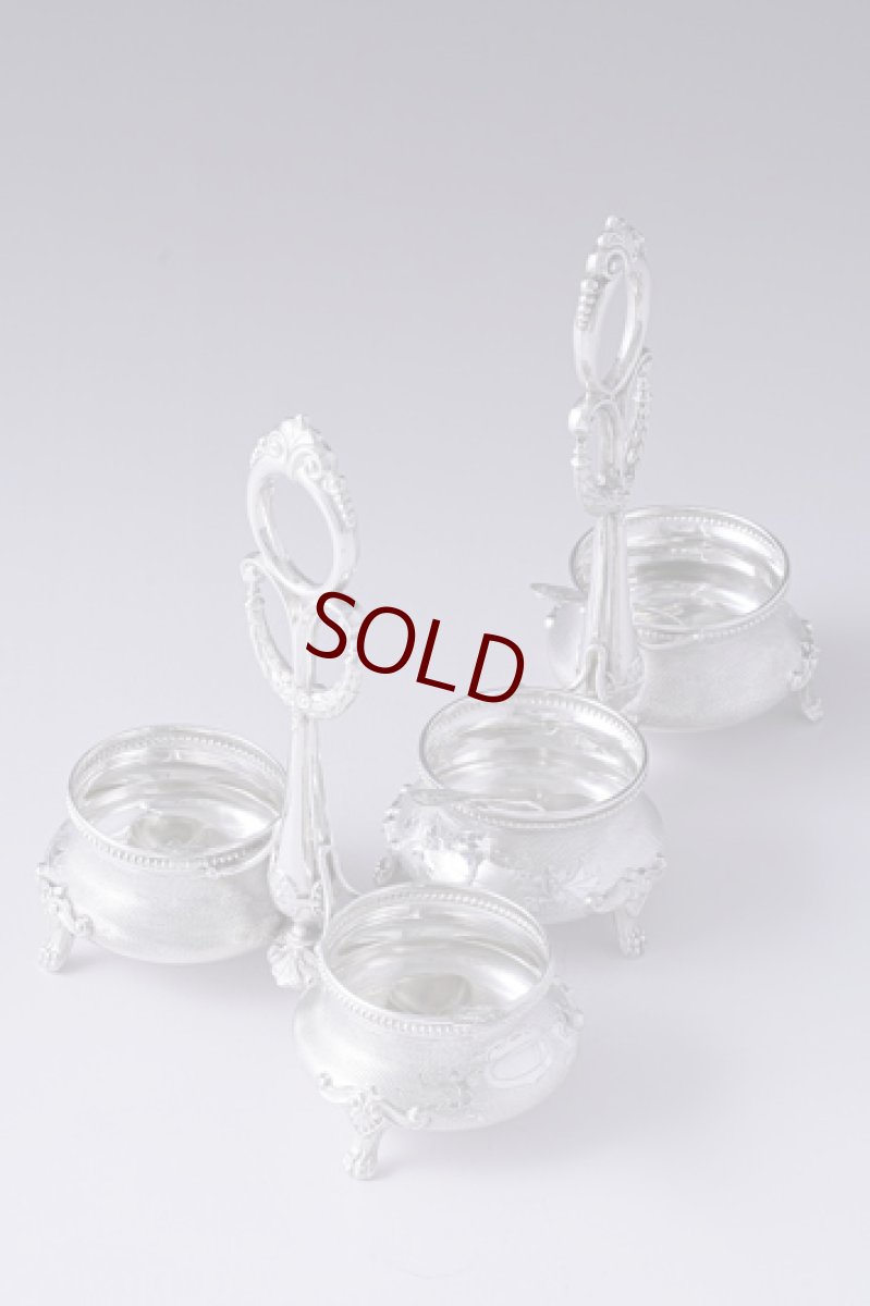 画像1: アンティークシルバー、純銀（800＆950）フランス ルイ16世様式　ソルト＆ペッパー (1)