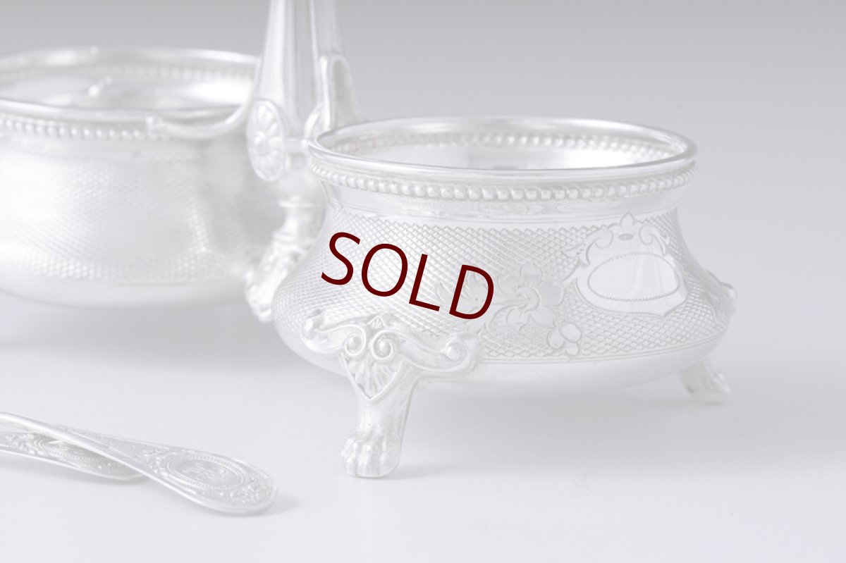 画像4: アンティークシルバー、純銀（800＆950）フランス ルイ16世様式　ソルト＆ペッパー (4)