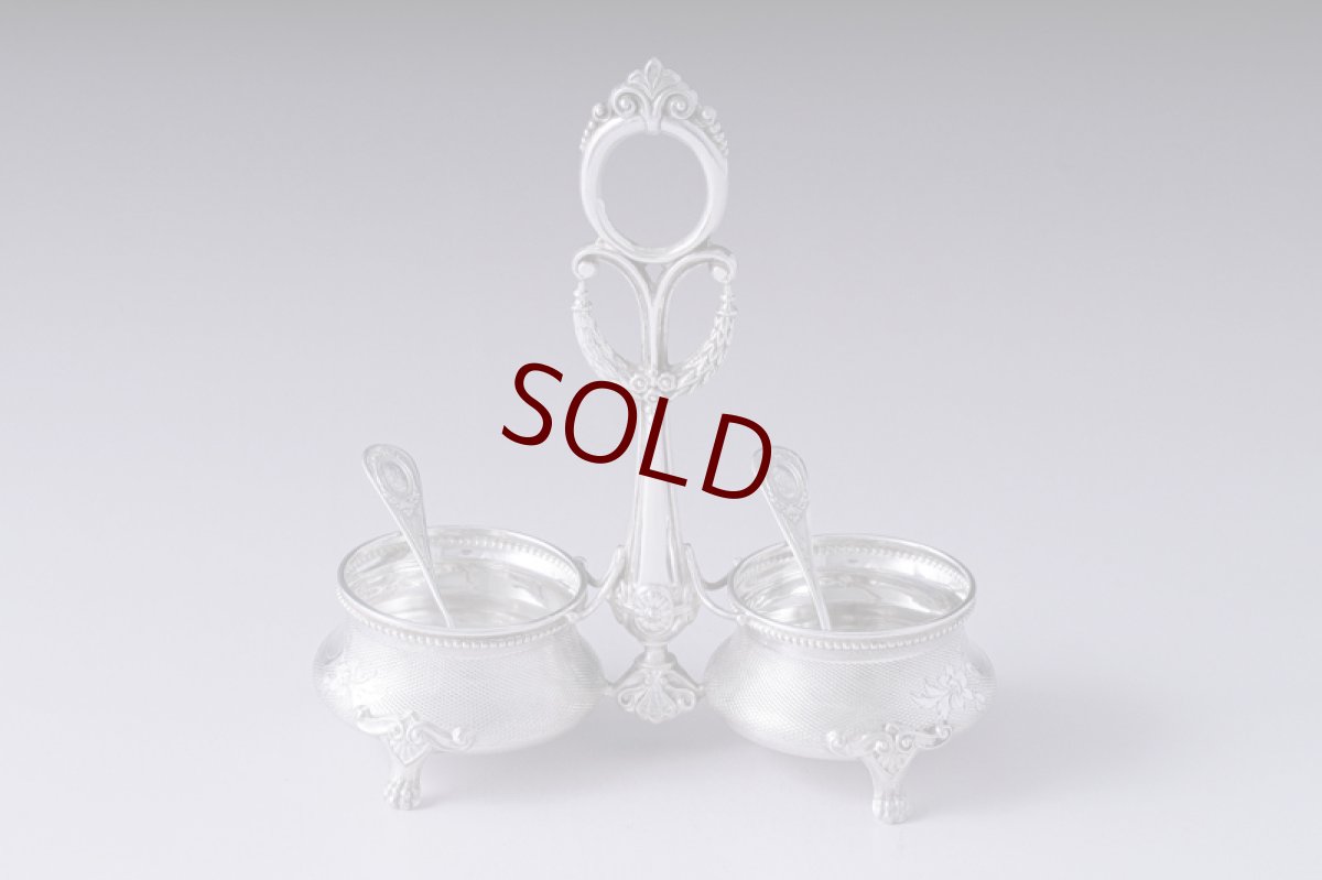 画像2: アンティークシルバー、純銀（800＆950）フランス ルイ16世様式　ソルト＆ペッパー (2)