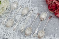 画像2: アンティークシルバー、純銀製（925）1893年 マッピン＆ウェッブシェル型　ティースプーン6本＆シュガートング セット (2)