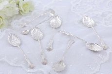 画像6: アンティークシルバー、純銀製（925）1893年 マッピン＆ウェッブシェル型　ティースプーン6本＆シュガートング セット (6)