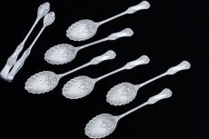 画像3: アンティークシルバー、純銀製（925）1893年 マッピン＆ウェッブシェル型　ティースプーン6本＆シュガートング セット (3)