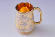 画像8: アンティークシルバー、純銀製（925）1880年　ギルド　手彫り　ジャポニズム　クリスニングカップ (8)