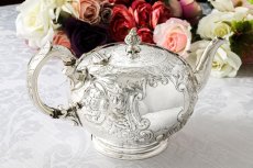 画像6: アンティークシルバー、シルバープレート製、ヴィクトリアン ロココ　Martin, Hall & Co.薔薇とお花　スクロールの打ち出しティーポット (6)