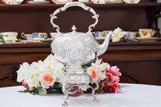 画像13: アンティークシルバー, シルバープレート製 Martin, Hall  ヴィクトリアンロココ ティーケトル＆スタンド (13)