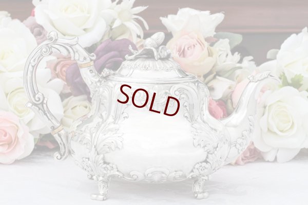 画像9: アンティークシルバー、アンティーク銀器、純銀製(925) 1839年  ヴィクトリア時代時代初期アカンサス紋様　ティー 3点セット