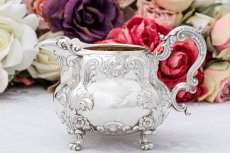 画像12: アンティークシルバー、アンティーク銀器、純銀製(925) 1839年  ヴィクトリア時代時代初期アカンサス紋様　ティー 3点セット (12)