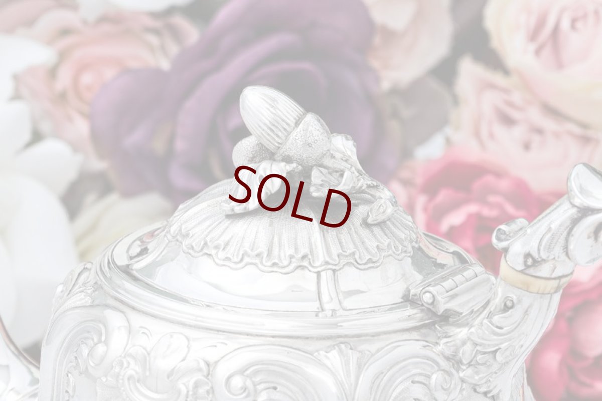 画像7: アンティークシルバー、アンティーク銀器、純銀製(925) 1839年  ヴィクトリア時代時代初期アカンサス紋様　ティー 3点セット (7)