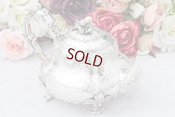 画像2: アンティークシルバー、アンティーク銀器、純銀製(925) 1839年  ヴィクトリア時代時代初期アカンサス紋様　ティー 3点セット