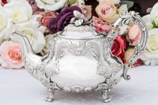 画像3: アンティークシルバー、アンティーク銀器、純銀製(925) 1839年  ヴィクトリア時代時代初期アカンサス紋様　ティー 3点セット (3)