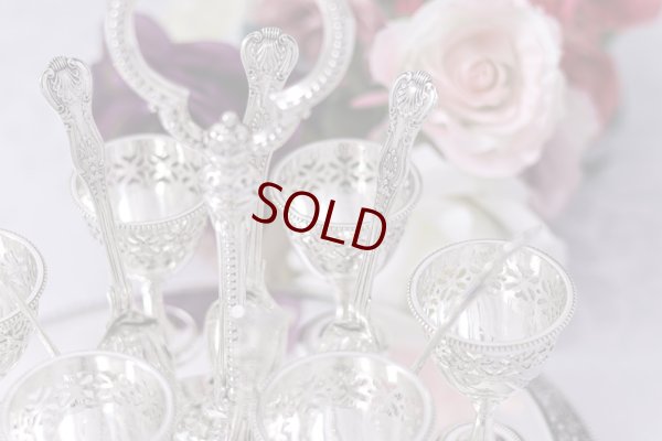 画像3: アンティークシルバー、アンティーク銀器　純銀製（925）1891年  透かし細工が美しい　エッグクリュエット　セット