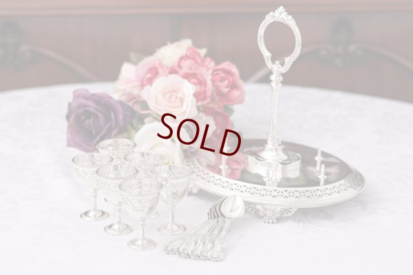 画像10: アンティークシルバー、アンティーク銀器　純銀製（925）1891年  透かし細工が美しい　エッグクリュエット　セット