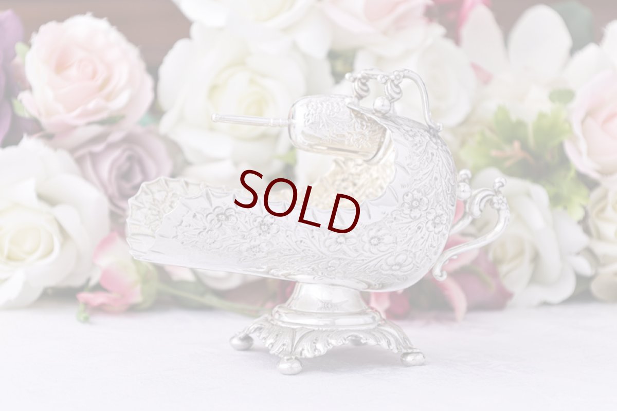 画像1: アンティークシルバー、アンティーク銀器、1899年 Walker & Hall コールバケツ型 スコップ付き　シュガーポット (1)