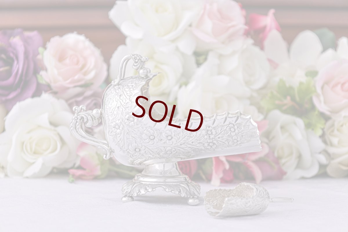 画像2: アンティークシルバー、アンティーク銀器、1899年 Walker & Hall コールバケツ型 スコップ付き　シュガーポット (2)