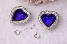 画像2: アンティークシルバー、アンティーク銀器純銀（925）すごくかわいいハート形ソルト＆ペッパー (2)