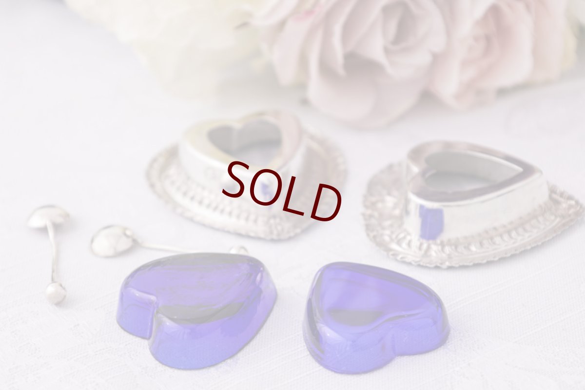 画像6: アンティークシルバー、アンティーク銀器純銀（925）すごくかわいいハート形ソルト＆ペッパー (6)