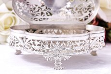 画像7: アンティークシルバー、アンティーク銀器、純銀製（925）1919年  ハンドカット透かし細工 小鳥とお花のポプリケース (7)