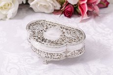 画像1: アンティークシルバー、アンティーク銀器、純銀製（925）1919年  ハンドカット透かし細工 小鳥とお花のポプリケース (1)