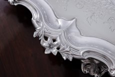 画像9: アンティークシルバー、アンティーク銀器、純銀製(925) 1885年 希少特級  美彫刻 バーナード  大型脚付きトレイ (9)