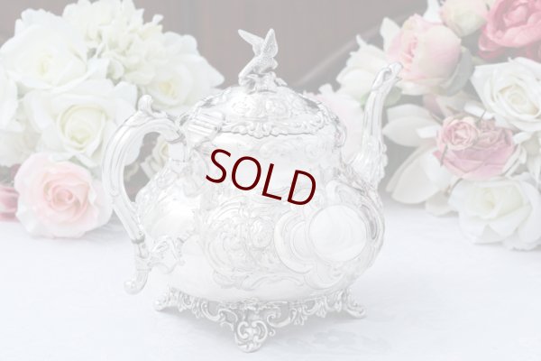 画像6: アンティークシルバー、アンティーク銀器　シルバープレート製　ヴィクトリア時代後期　ハンドチェイシング　ルイスタイル　ティー３点セット