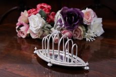 画像4: アンティークシルバー、アンティーク銀器、シルバープレート製　ヴィクトリアン後期　エレガントなトーストラック (4)