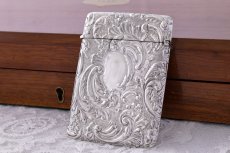 画像5: アンティークシルバー、アンティーク銀器純銀製（925）1906年　ロココ調　スクロールとロカイユモチーフ　カードケース (5)
