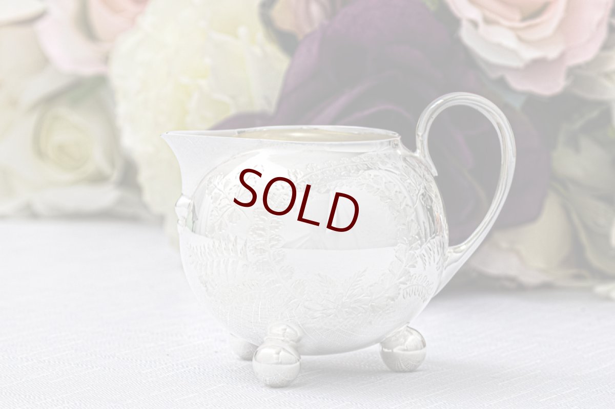 画像14: アンティークシルバー　アンティーク銀器　シルバープレート製　ヴィクトリア時代後期 ハンドエングレービングング　バチェラーサイズ ティー4点セット (14)