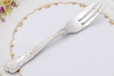 画像5: アンティーク銀器、ヴィンテージシルバー、純銀製（925）1965年 キングスパターン　ケーキフォーク6本セット (5)