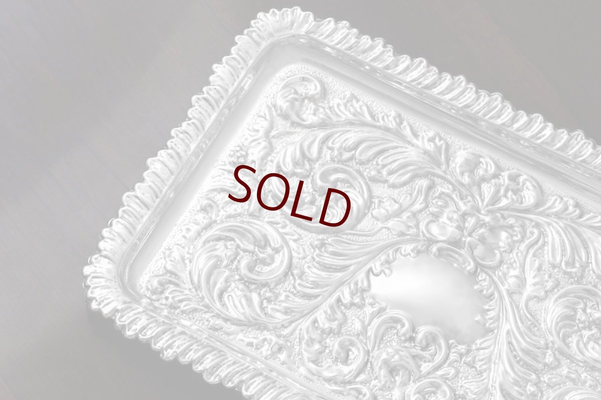 画像3: アンティークシルバー　アンティーク銀器　シルバープレート 製　長方形　ヴァニティートレイ (3)